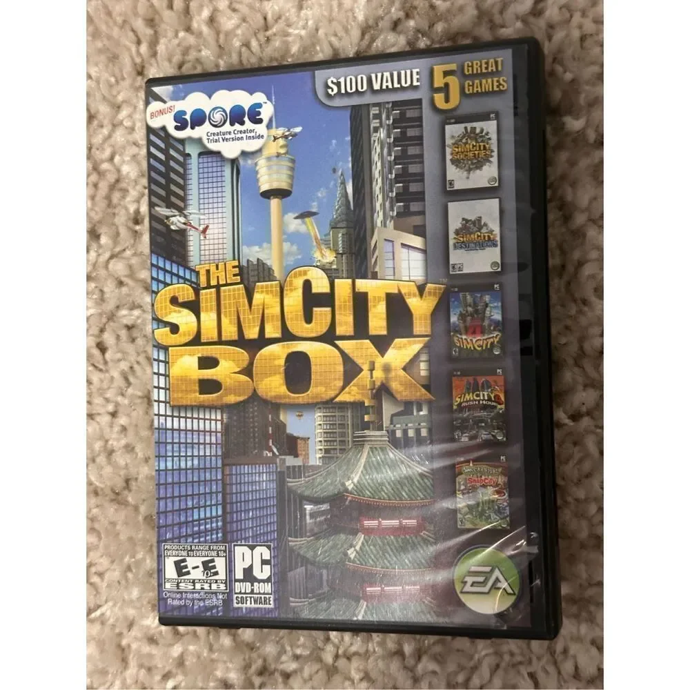 Nice 2008 The SimCity Box - PC - 4 Disk Set Used Condition